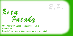 rita pataky business card